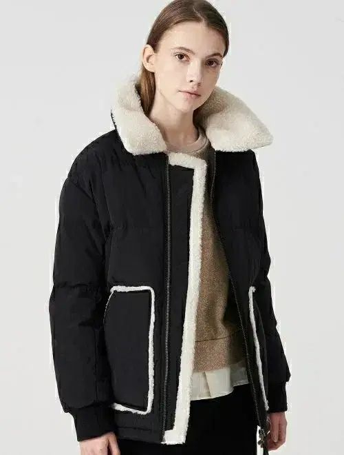 状態良し クリーニング済 BEAN POLE ビーンポール ユニセックス BoAグースダウン 黒95 77