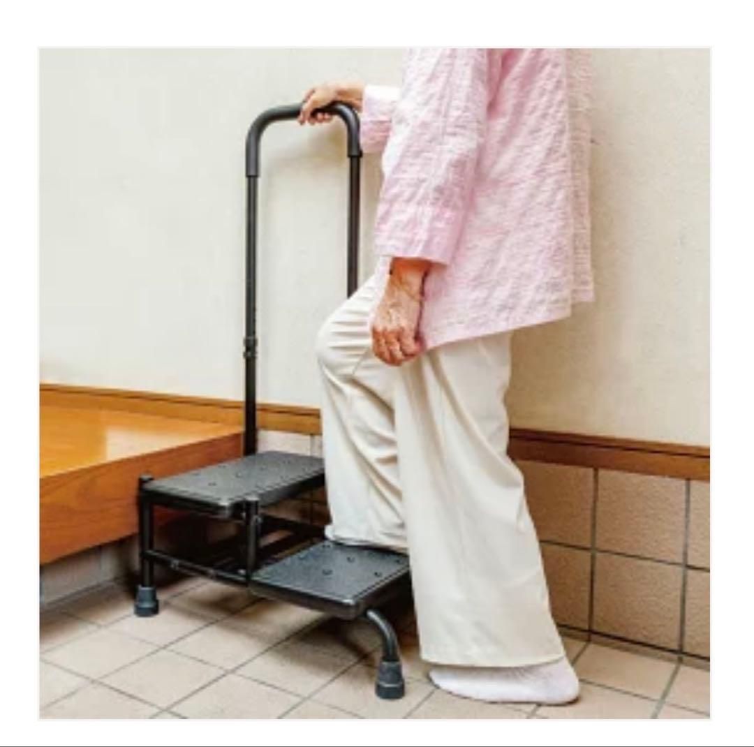 3025 手すり付踏み台２段 樹脂 介護用品 自宅 リフォーム