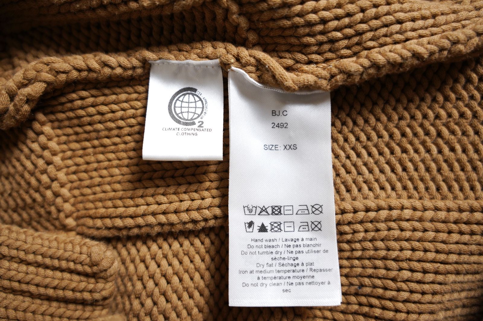 122y*美品 GANNI ガニー コットン スマイリーパッチ付 ローゲージ