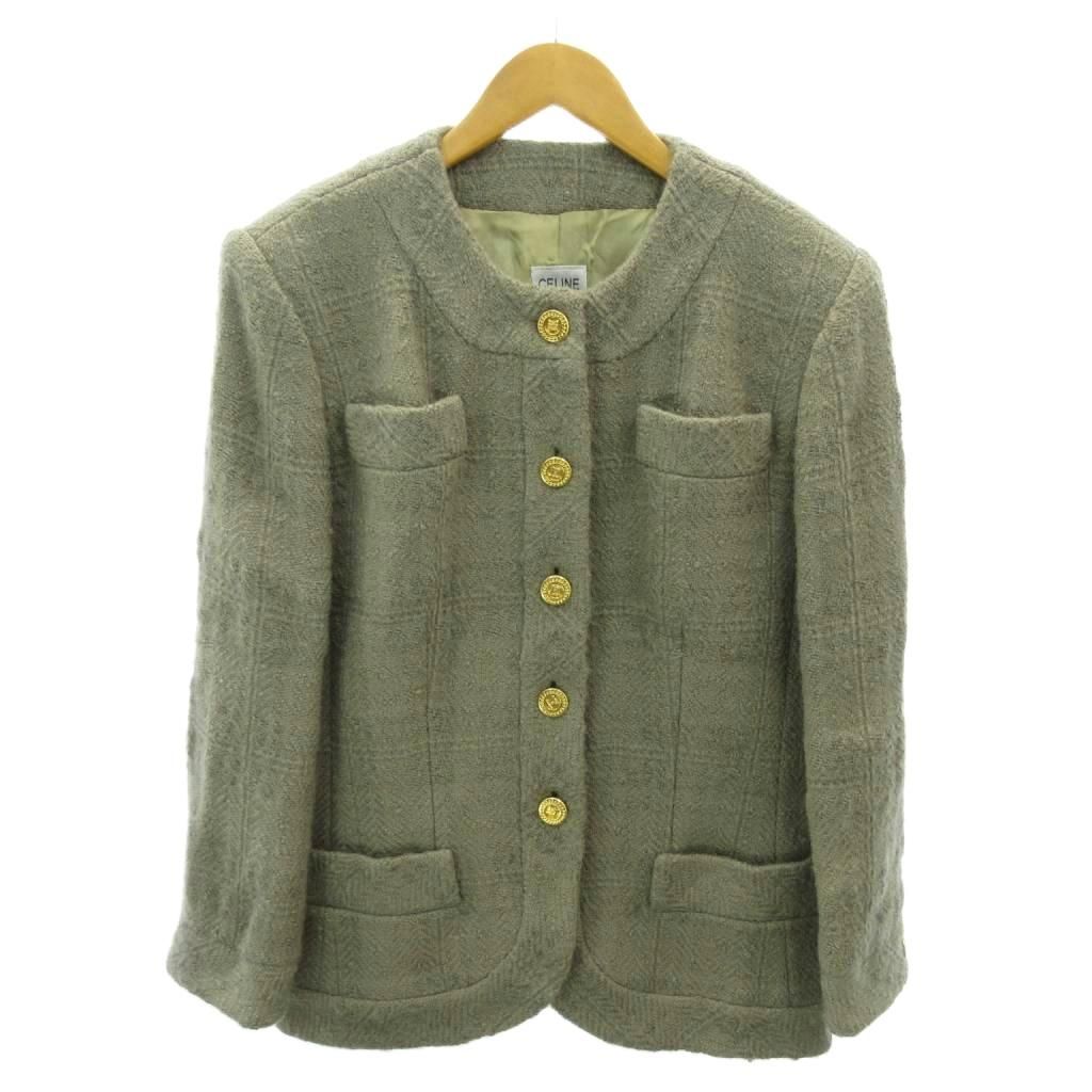 セリーヌ CELINE 美品 ヴィンテージ ノーカラージャケット トリオンフ
