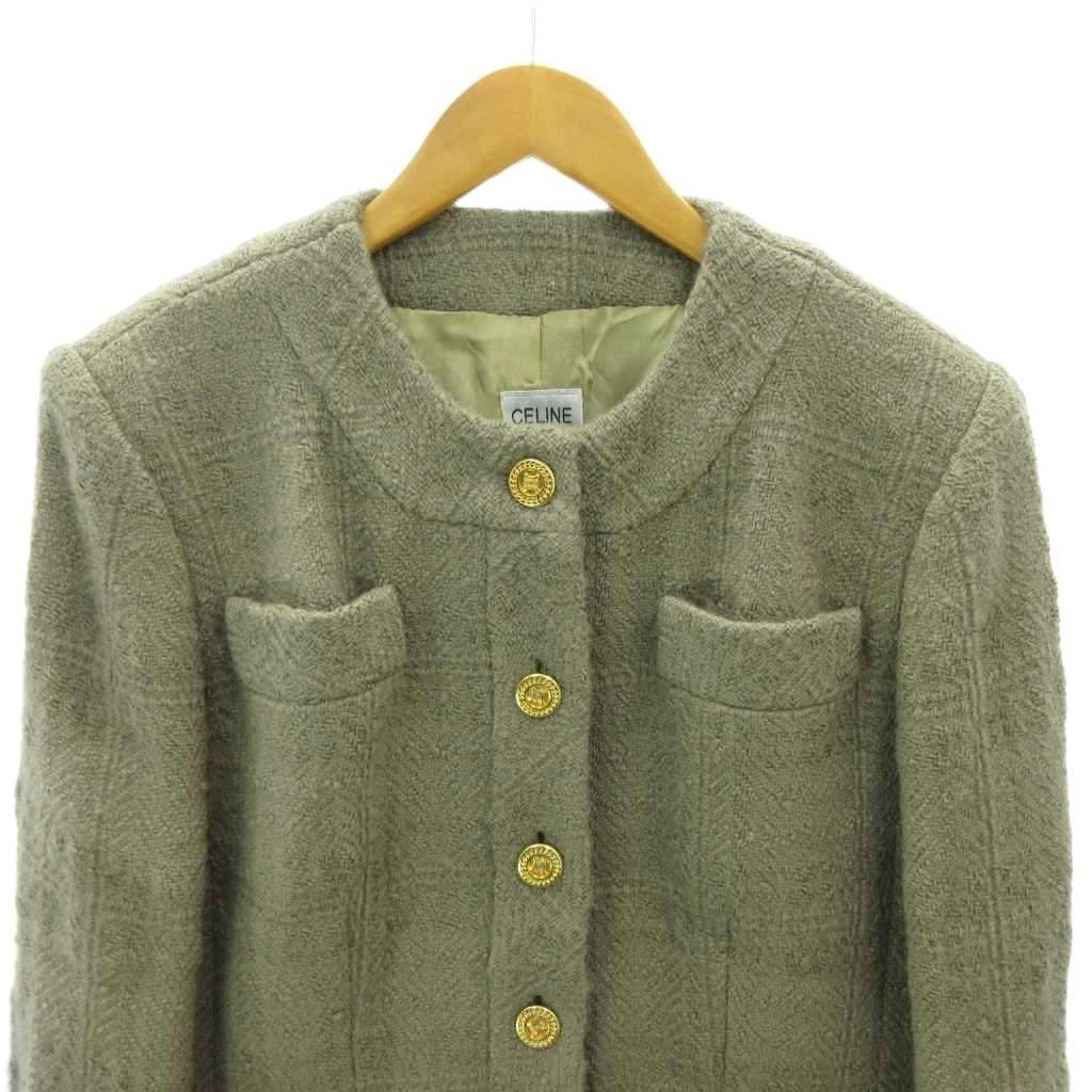 セリーヌ CELINE 美品 ヴィンテージ ノーカラージャケット トリオンフ