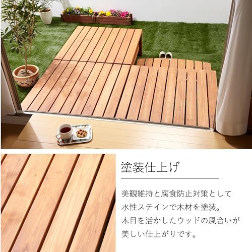  迅速に発送 天然木 厚ウッドステップ ブラウン 幅180×奥行90×高さ40 cm 木脚キャップ付 水性ステイン塗装 テラス お洒落 リラックス 厚天板 5 e 0 cfa 74 その他 キッチン 食器