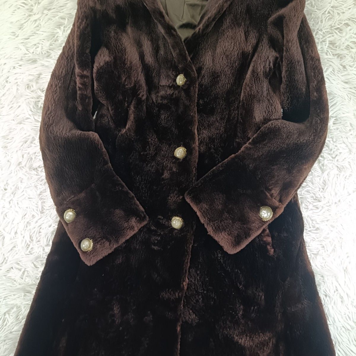 着丈102cm シェアードミンク 襟ミンクファー ファーコート ミンク