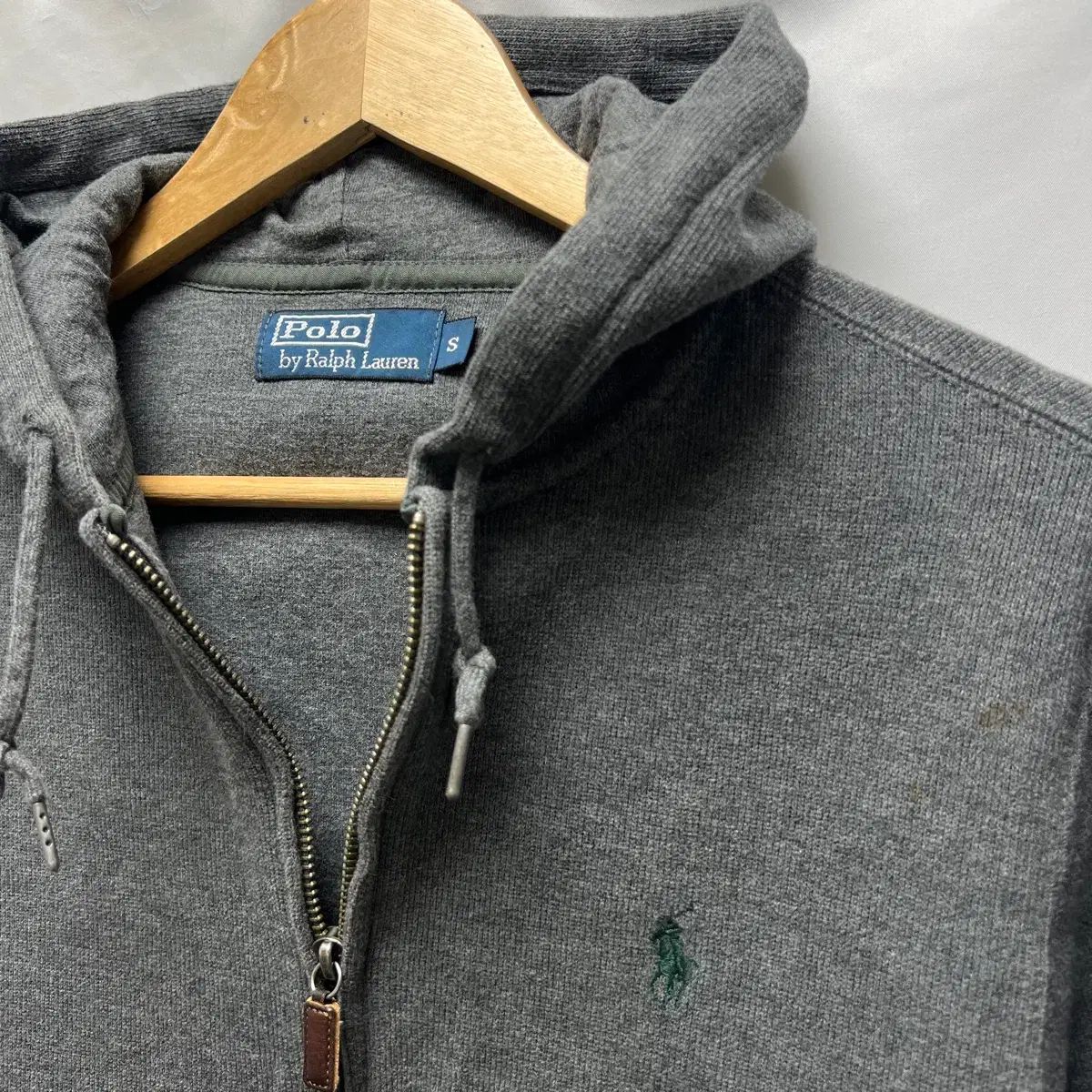 正規品/S ポロ ラルフローレン チャコールグレー フードジップアップ
