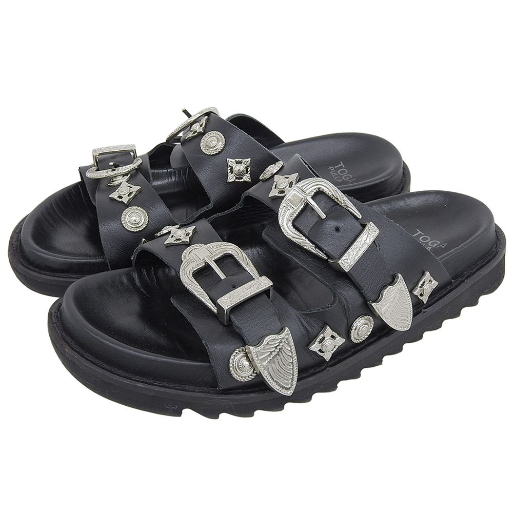 TOGA PULLA トーガプルラ メタル フラット サンダル シューズ