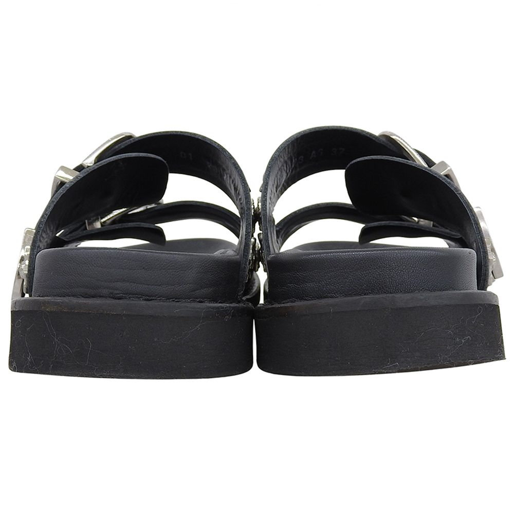 TOGA PULLA メタル装飾 ブラックサンダル トーガ プルラ TOGA PULLA メタル装飾 バックル サンダル エナメル