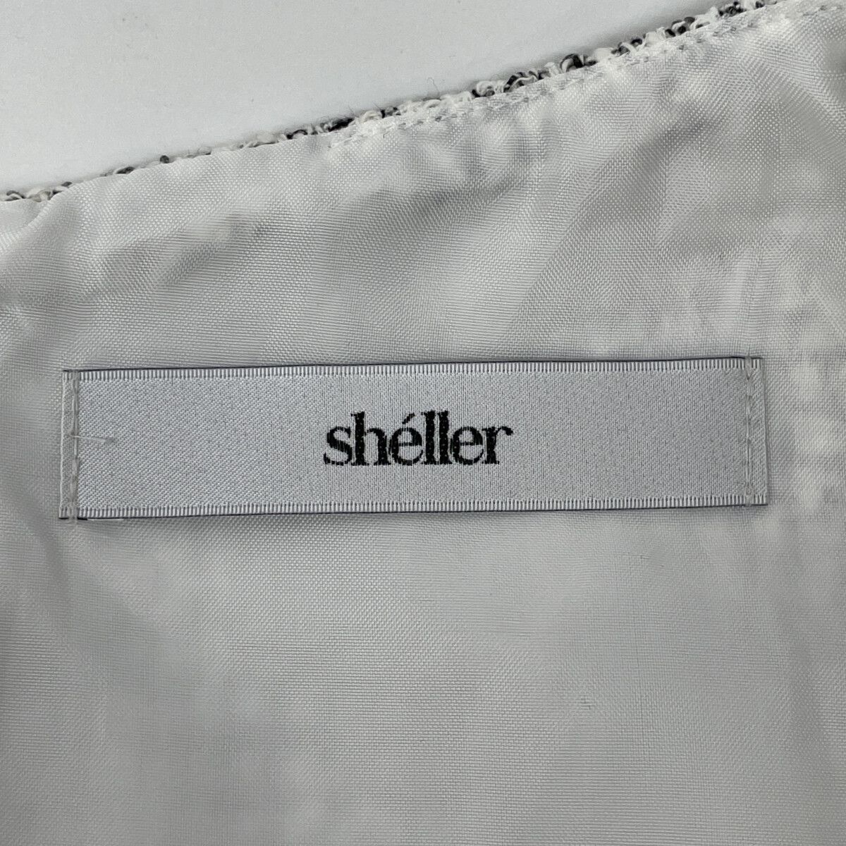 sheller シェリエ ﾎﾜｲﾄ SL172030606 ﾎﾞｯｸｽﾌﾟﾘｰﾂﾂｲｰﾄﾞﾐﾆﾄﾞﾚｽﾜﾝﾋﾟｰｽ F