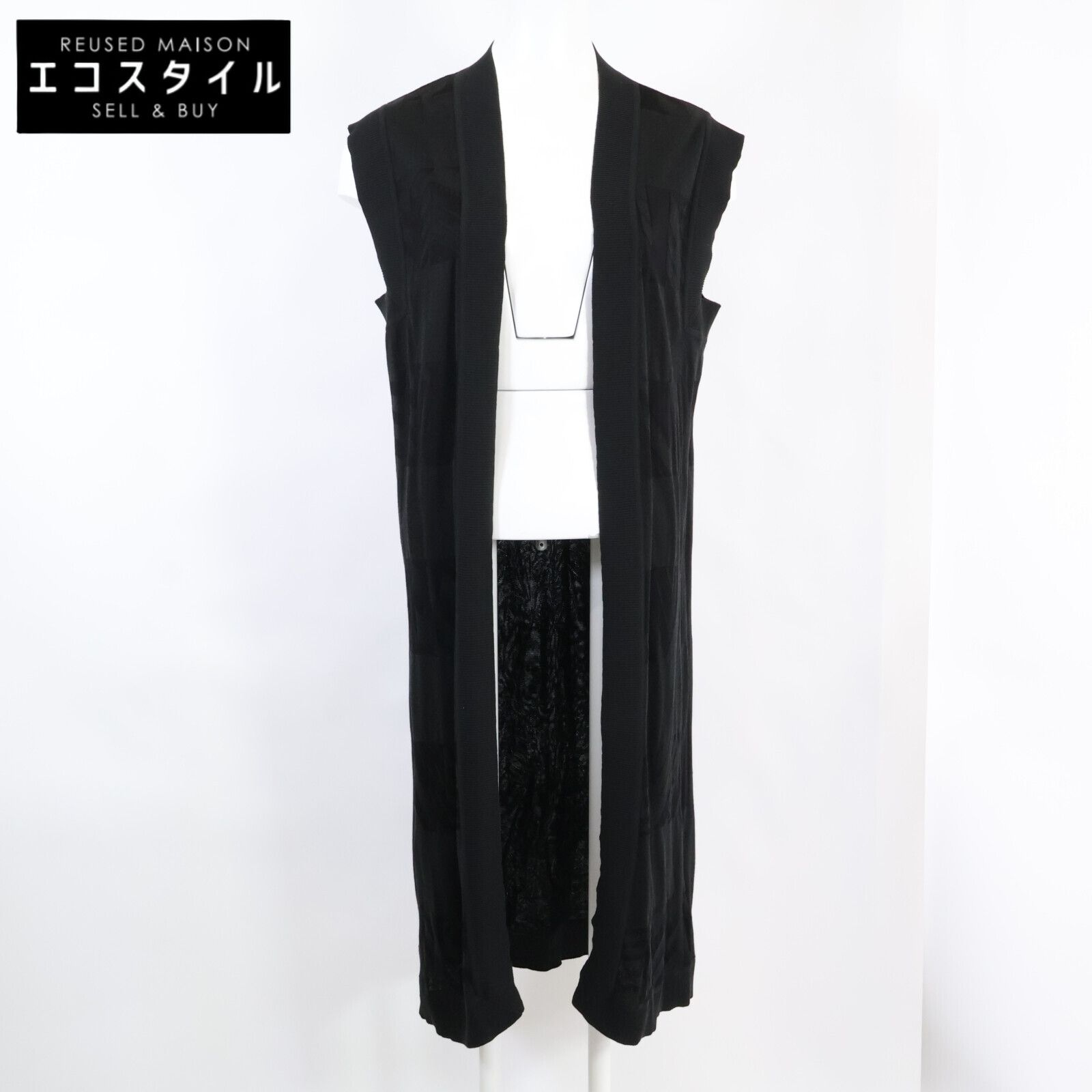 HERMES エルメス 国内正規 シルクコットン ノースリーブ ロング ジレ  