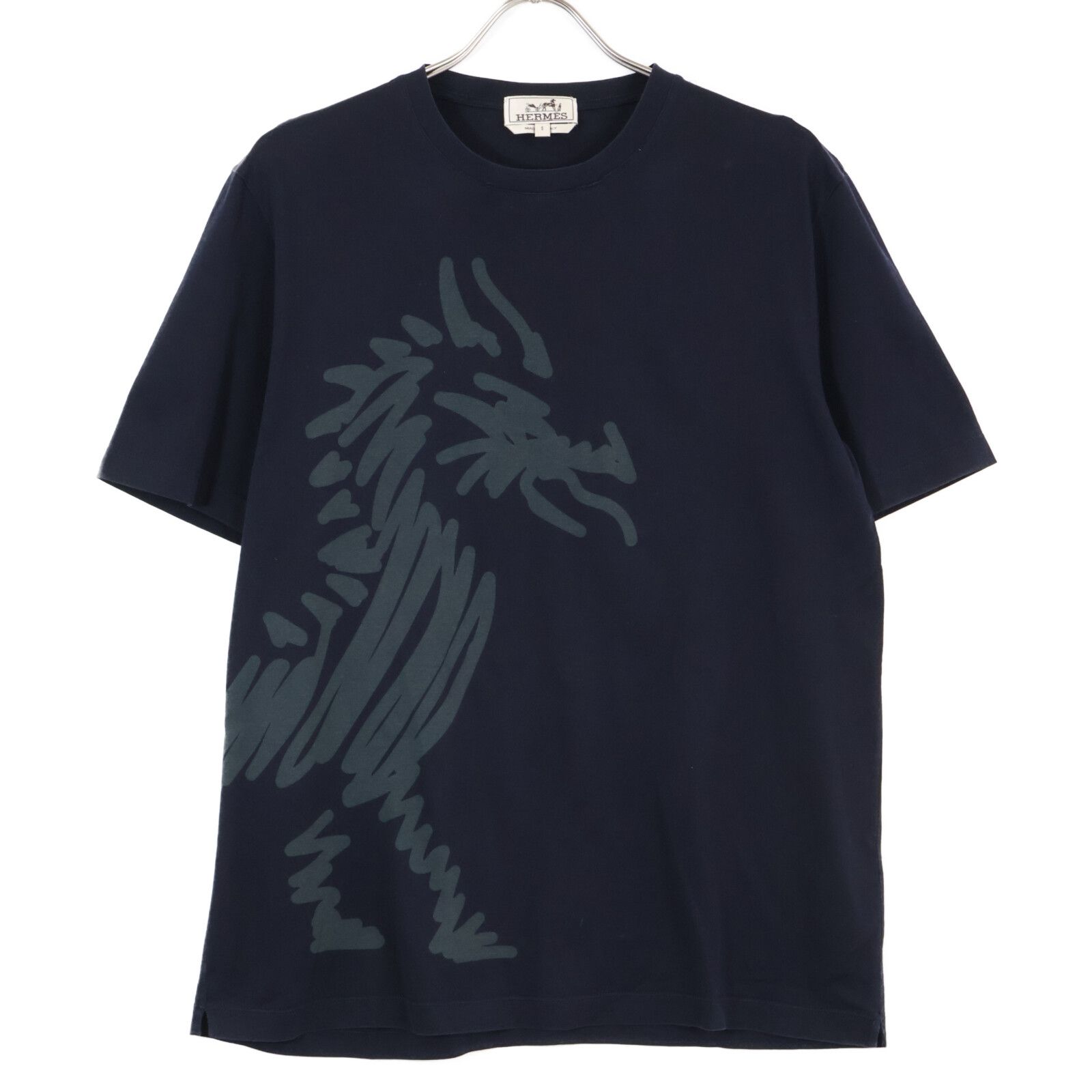 HERMES エルメス 92-5771 コットン ドラゴンプリント Tシャツ