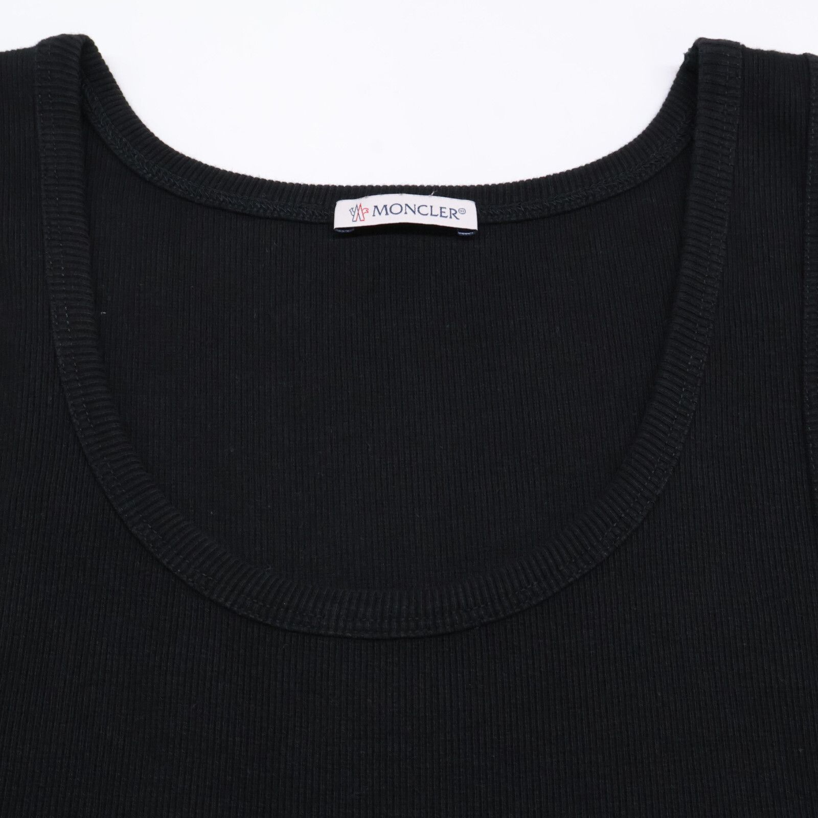 MONCLER モンクレール 23年製 ﾌﾞﾗｯｸ VESTITO ﾘﾌﾞﾆｯﾄ ﾉｰｽﾘｰﾌﾞ ﾜﾝﾋﾟｰｽ S  