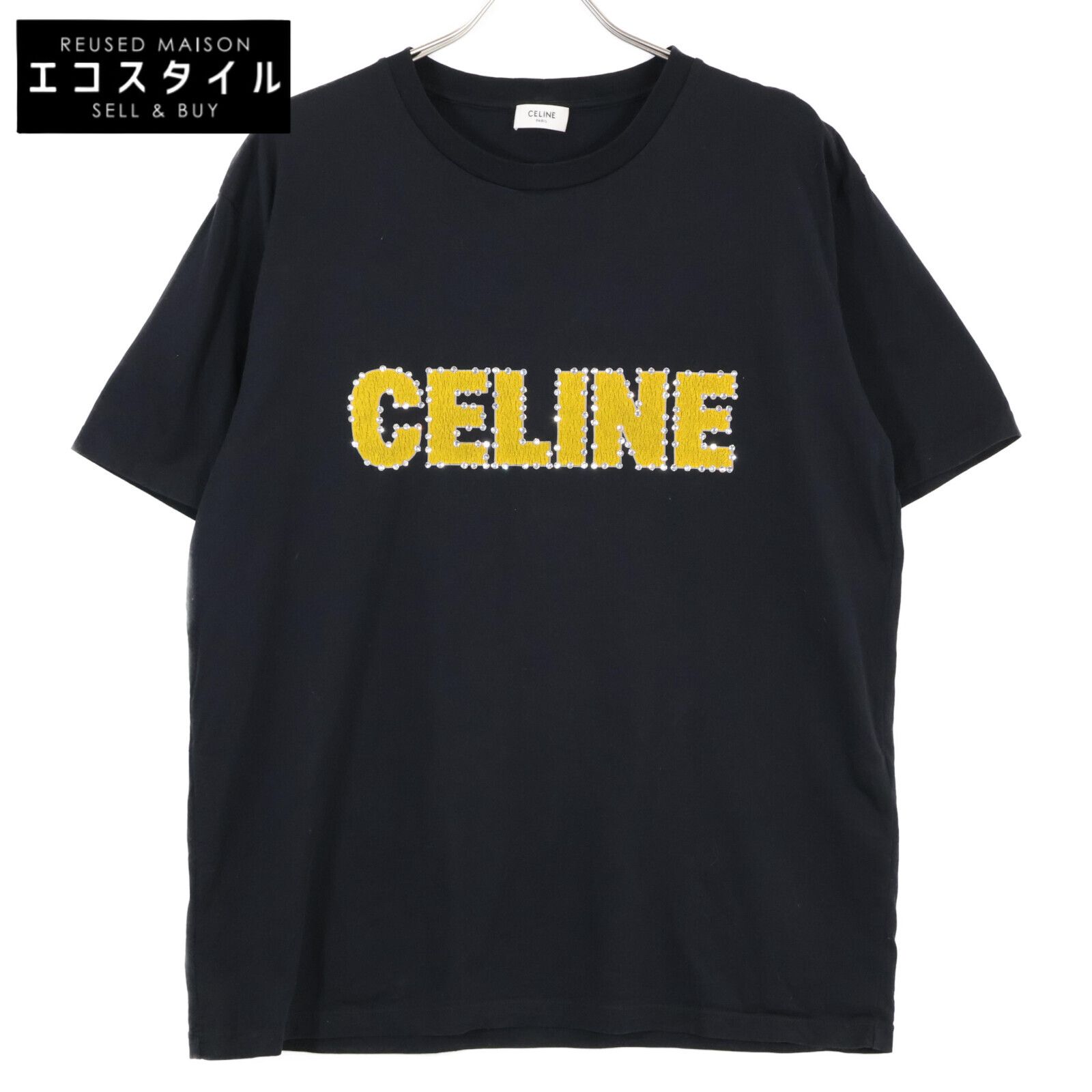 CELINE セリーヌ 2X15M671Q ﾌﾞﾗｯｸ ｸﾗｯｸﾛｺﾞｽﾄｰﾝﾃﾞｻﾞｲﾝTｼｬﾂ S - メルカリ
