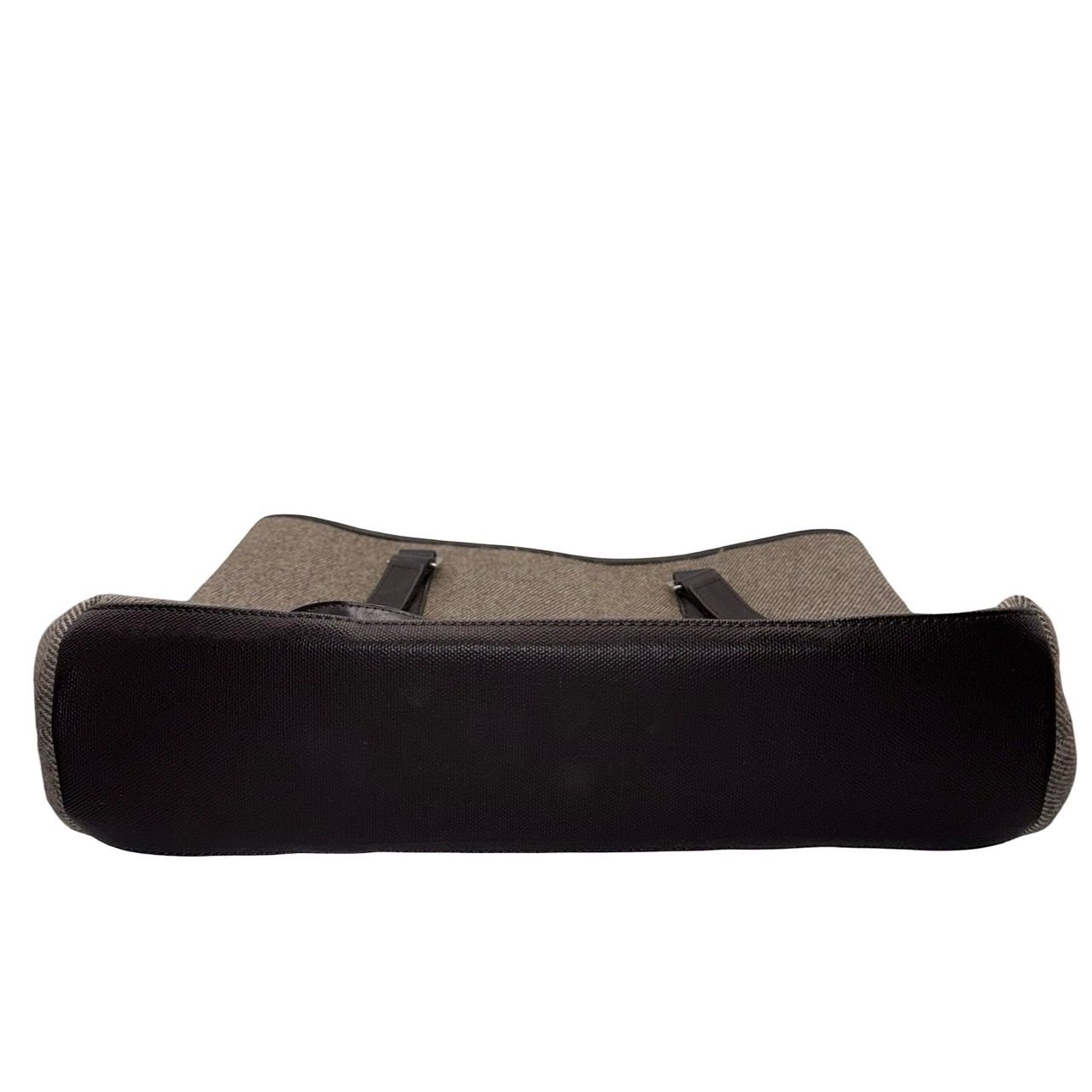 キタムラ（Kitamura）トートバッグ レザーパッチ ブラウン グレー A4可