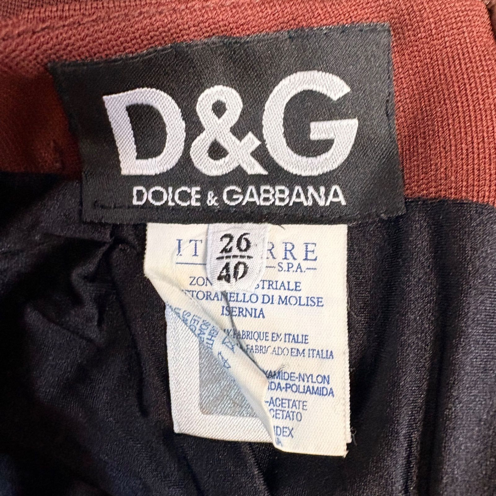 D&G ドルチェ&ガッパーナ ITTIERRE フレアスカート 26/40 バーガンディ 