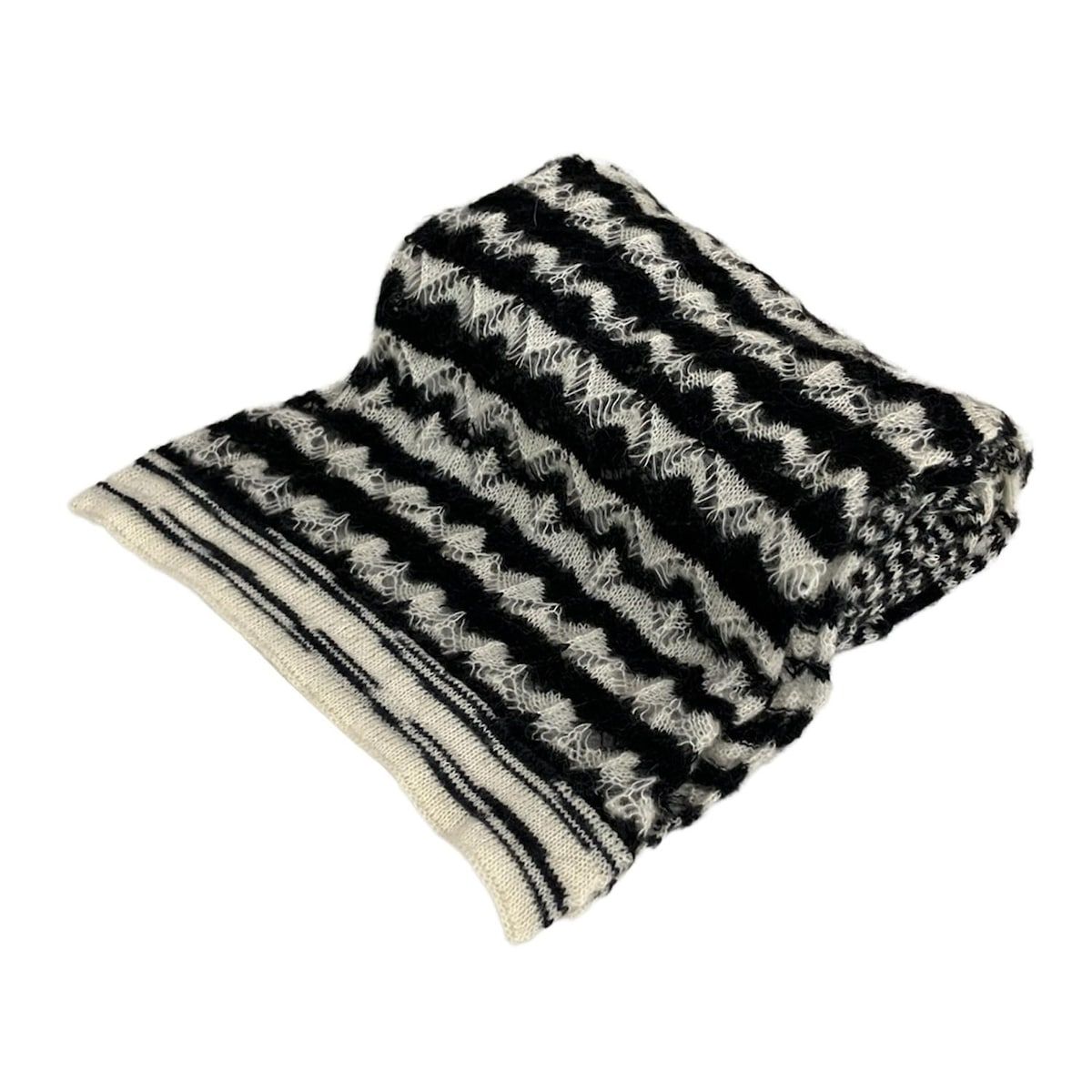 MISSONI ミッソーニ　マフラー　ストール　ニット　ウール　ボーダー柄 MISSONI ミッソーニ マフラー ストール ニット ウール ボーダー柄
