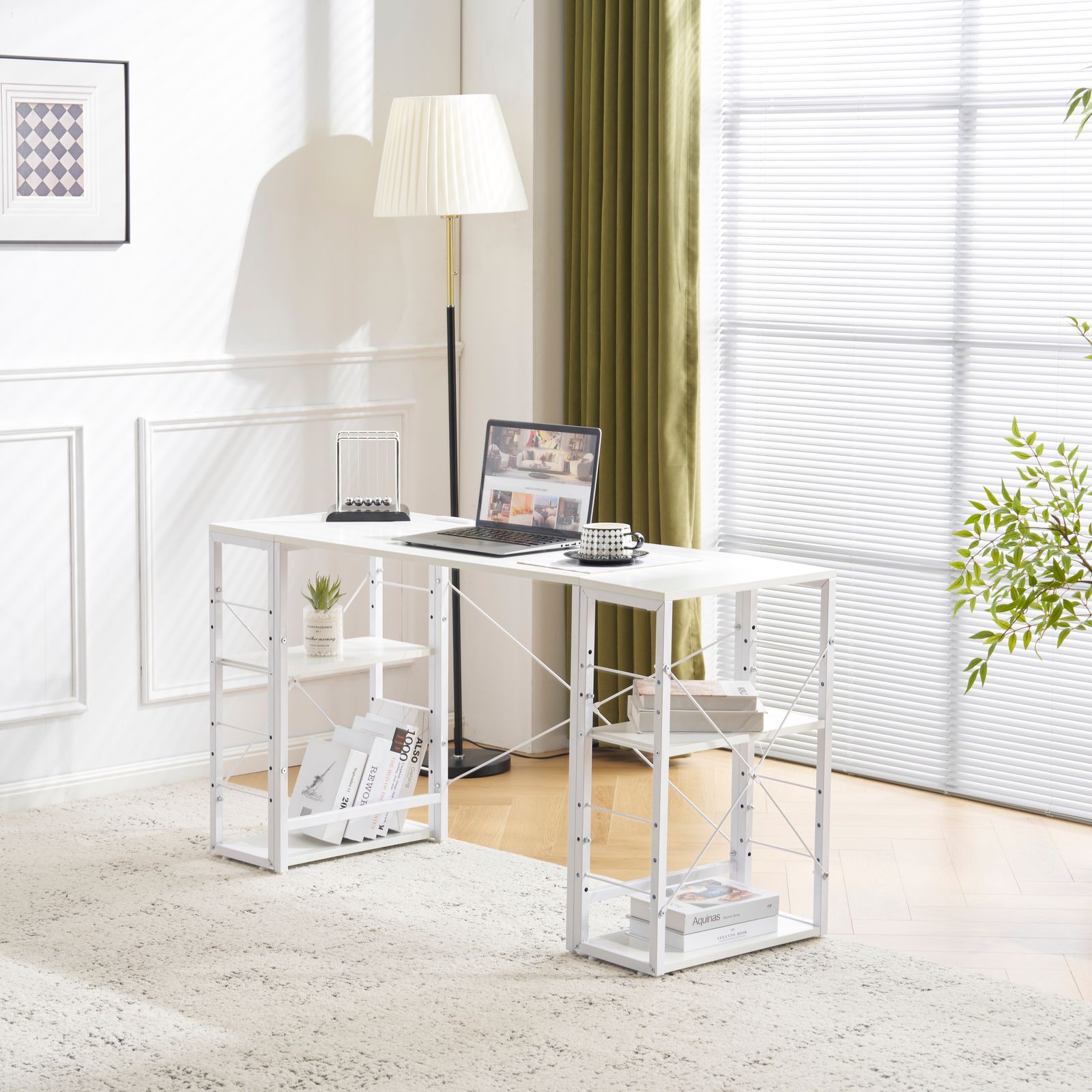 一体分離多用型パソコンデスク パソコンデスク ラック付き デスク