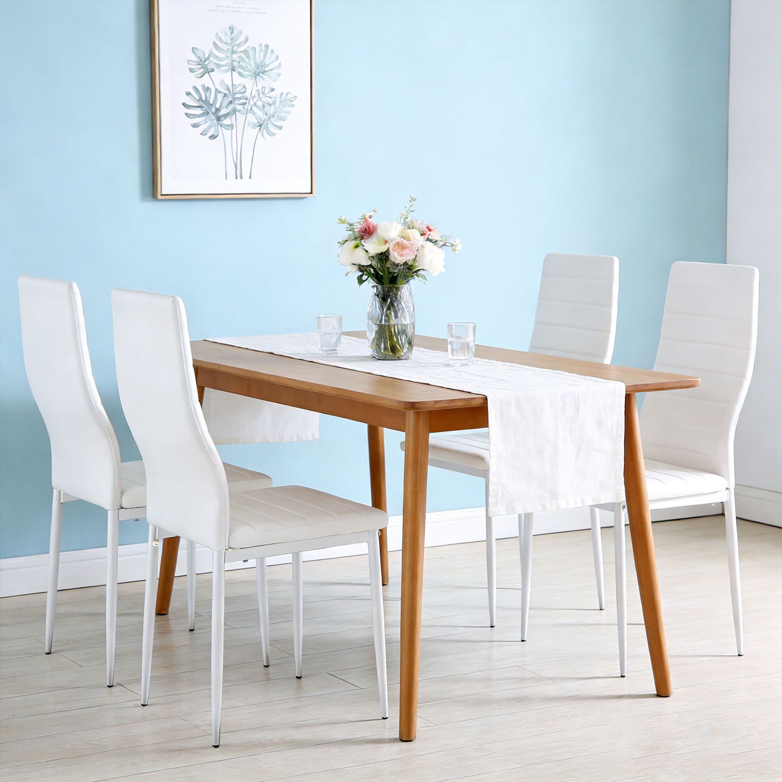 ダイニングチェア 4脚セット レザー 椅子 イス 食卓椅子 レトロ 北欧