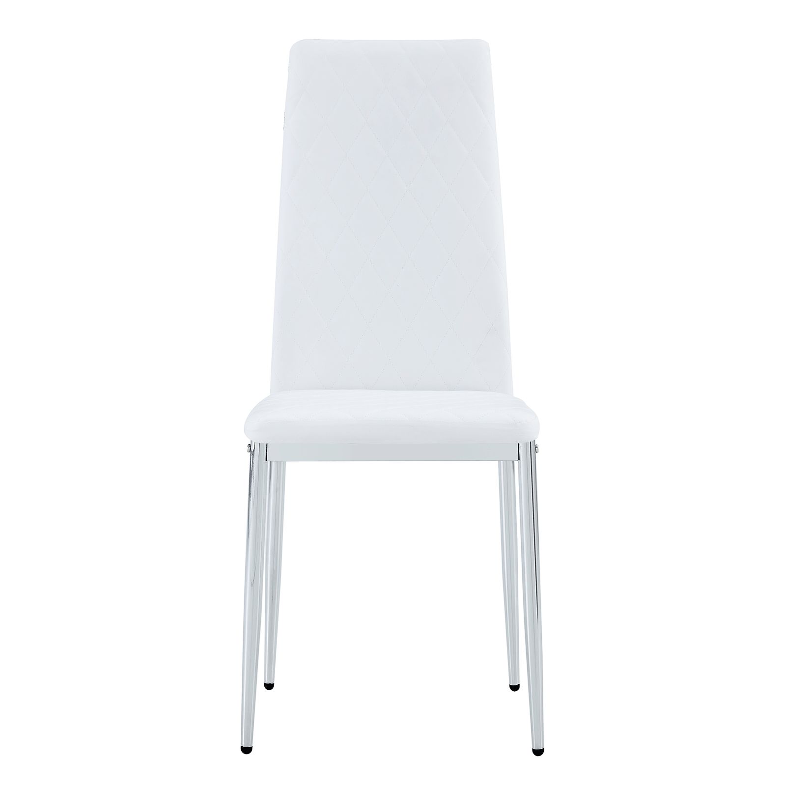 ダイニングチェア 4脚セット レザー メッキ脚 椅子 イス 食卓椅子 菱形