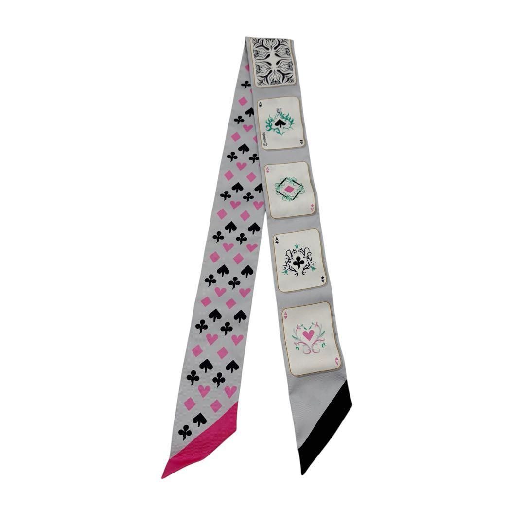 エルメス　ツイリー　トランプ柄 ⭐️美品⭐️ エルメス ツイリー カードゲーム スカーフ トランプ柄