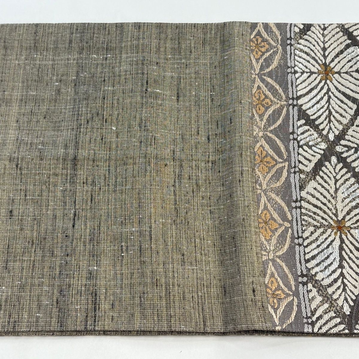 袋帯　真綿八寸名古屋帯　2本　ライトグレージュ　正絹　10000→7500 袋帯 真綿八寸名古屋帯 2本 ライトグレ ジュ 正絹 10000 7500 ライト