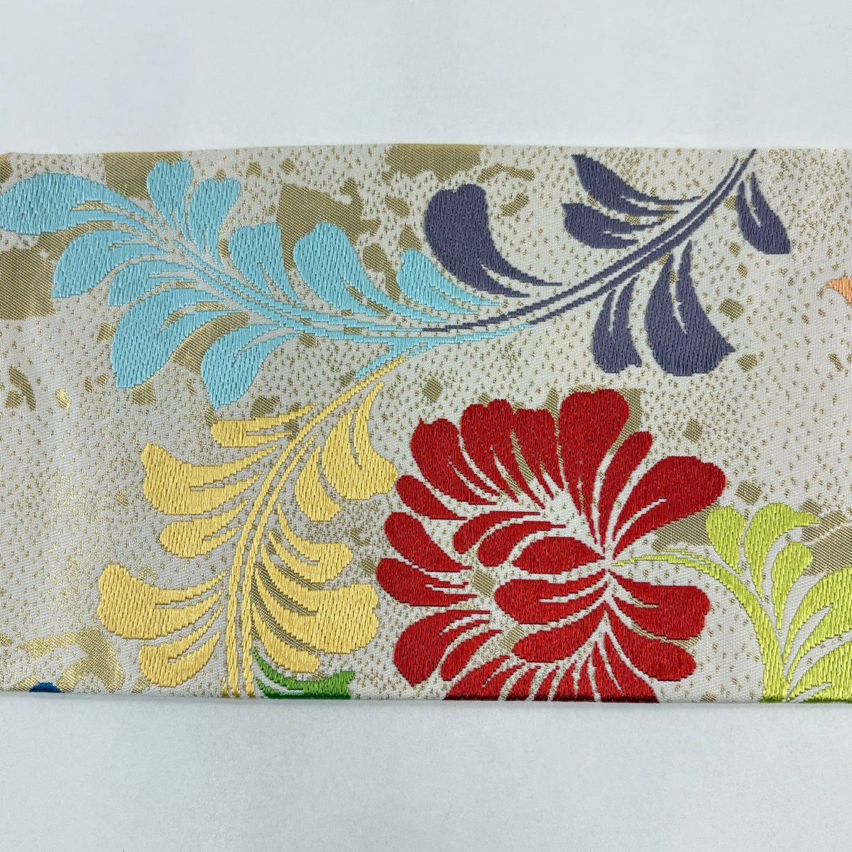 川島織物 正絹 九寸名古屋帯 アイボリー 花唐草 美品 川島織物 正絹 九寸名古屋帯 アイボリー 花唐草 美品 川島織物 正絹 九