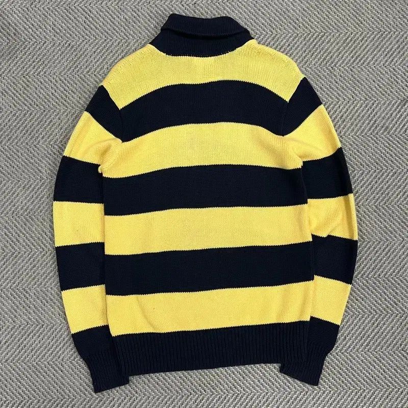 ポロラルフローレン ストライプ ショールカラー ニット v0890 - メルカリ