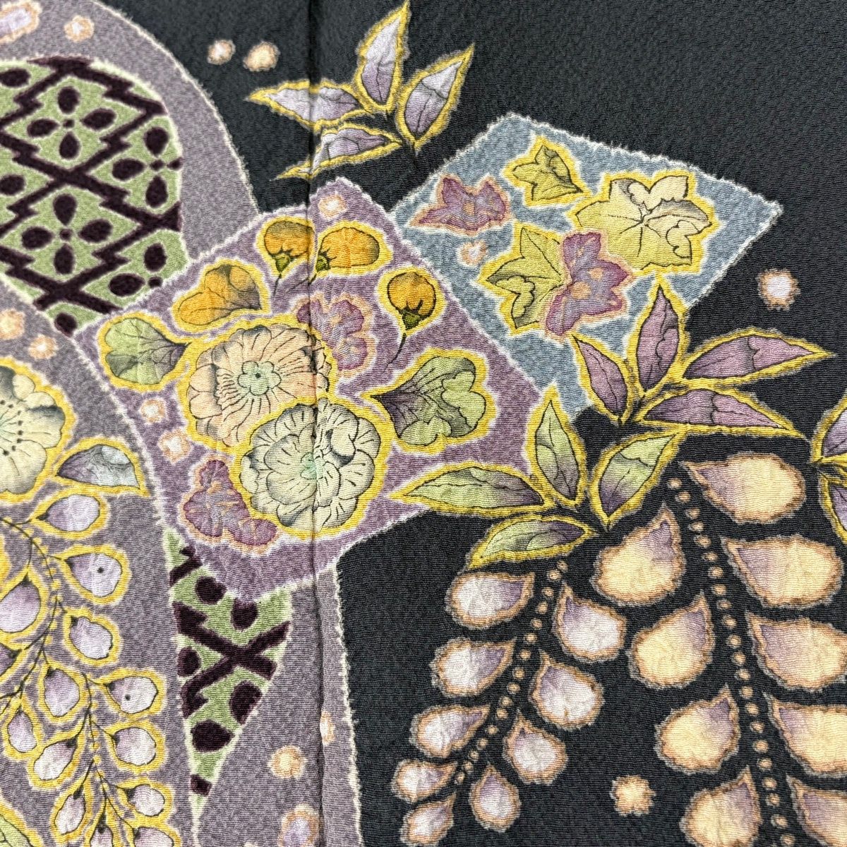 付下げ 身丈164cm 裄丈68.5cm L 袷 翠山工房 やまと 落款 辻が花 流水