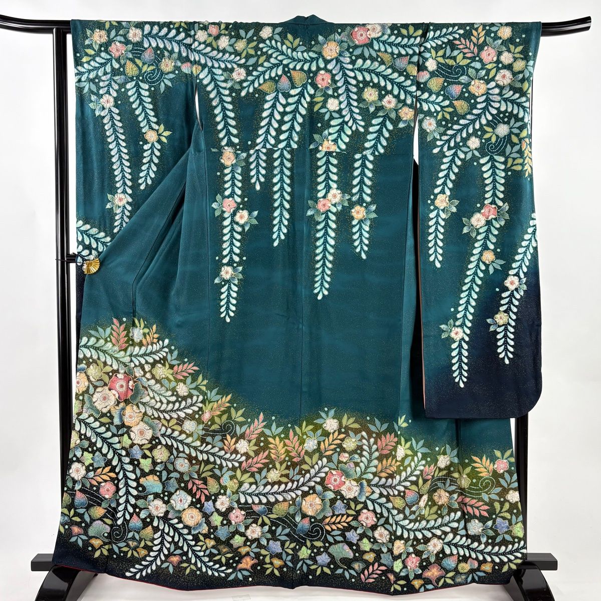 美品】 振袖 身丈162.5cm 裄丈67cm M 袷 翠山工房 落款 辻ヶ花 霞 銀