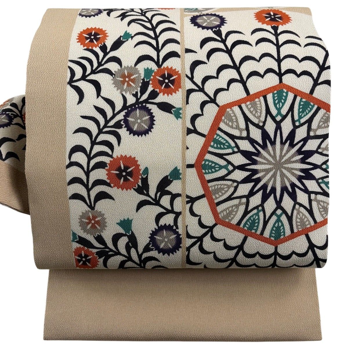 【証紙・落款なし】栗山吉三郎の型紙によると思われる袷小紋　京紅型　燕唐草柄　正絹 証紙・落款なし】栗山吉三郎の型紙によると思われる袷小紋 京紅型 燕