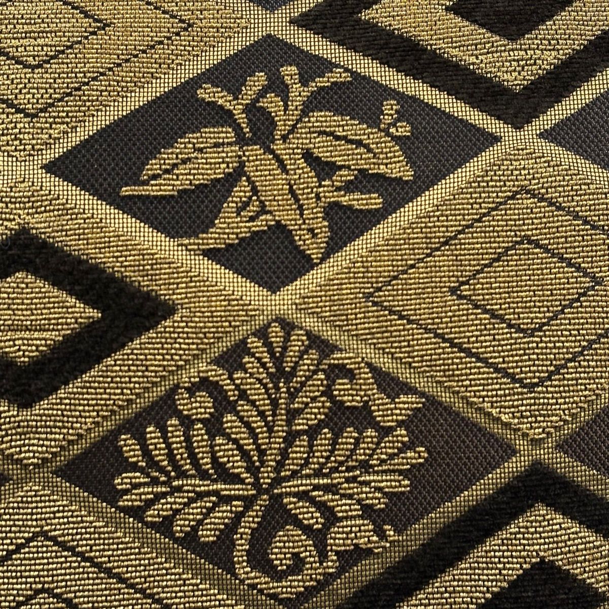 美品】 袋帯 逸品 誉田屋源兵衛 落款 金華燦 菱 笹 奈輪織 ビロード調