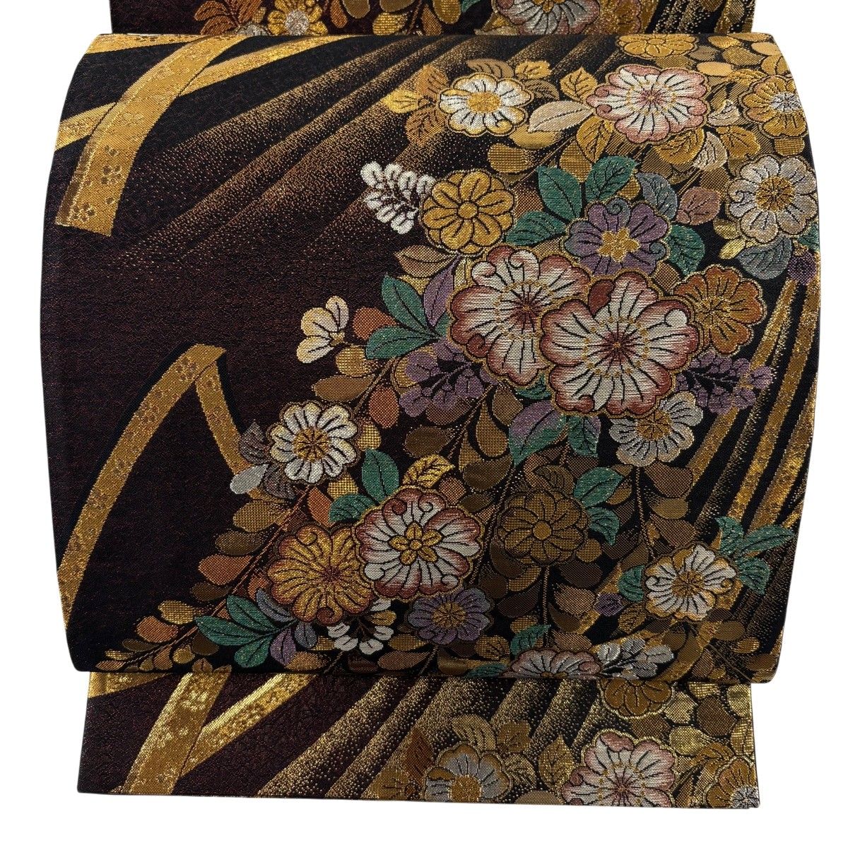 美品】 袋帯 秀品 桜 蔓帯 金銀糸 箔 赤黒 六通 正絹 【中古】 - メルカリ