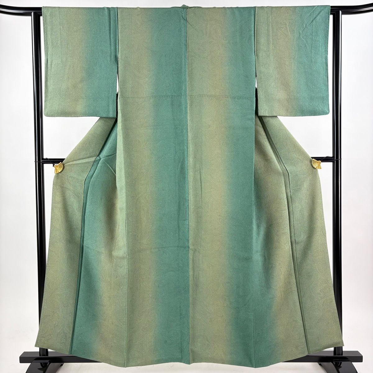 墨流し　小紋　濃淡グリーン　袷　正絹　トールサイズ　裄長 墨流し小紋濃淡グリーン袷正絹トールサイズ裄長