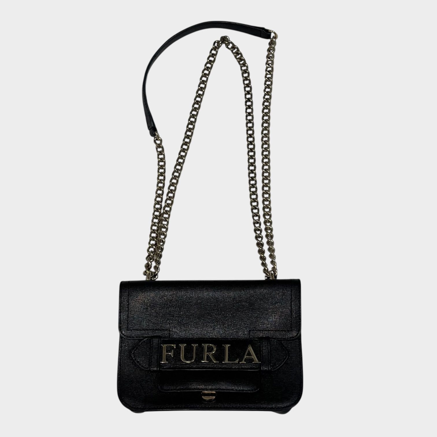 美品！FURLA フルラ キャロル レザー 2way ショルダーバッグ チェーン 