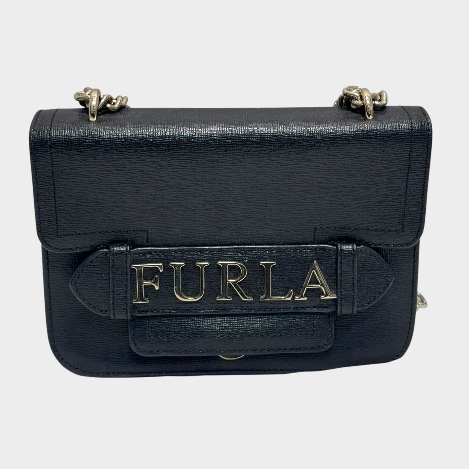 美品！FURLA フルラ キャロル レザー 2way ショルダーバッグ チェーン