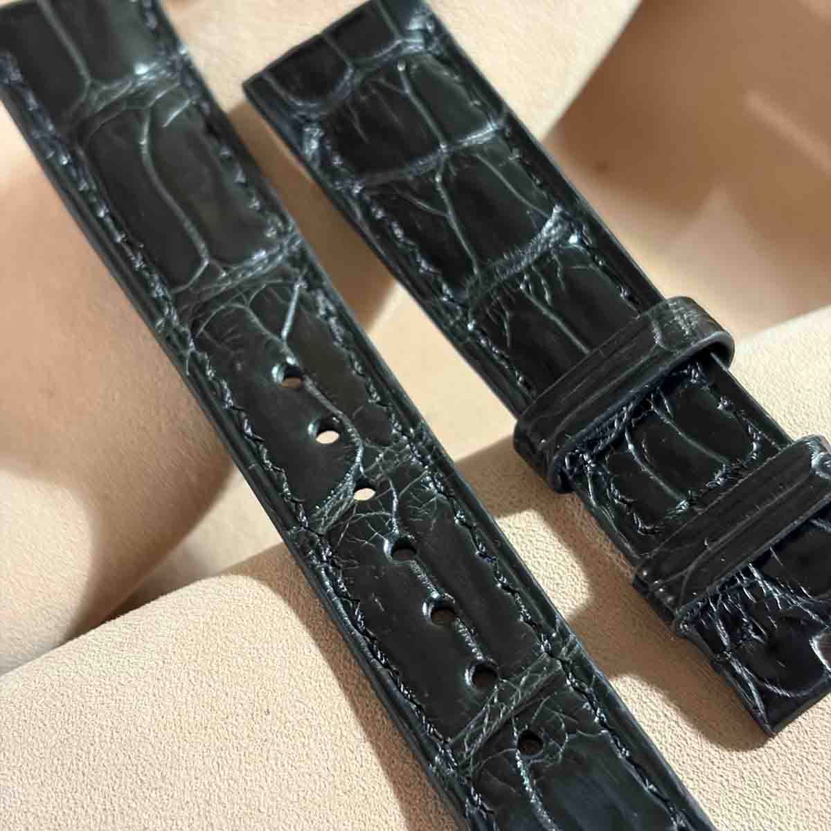 cro-1896 クロコダイル 腕時計ベルト ブラック ラグ幅19mm Amazon | [vietnamcreations] 19mm ブラック クロコダイル腕時計ベルト