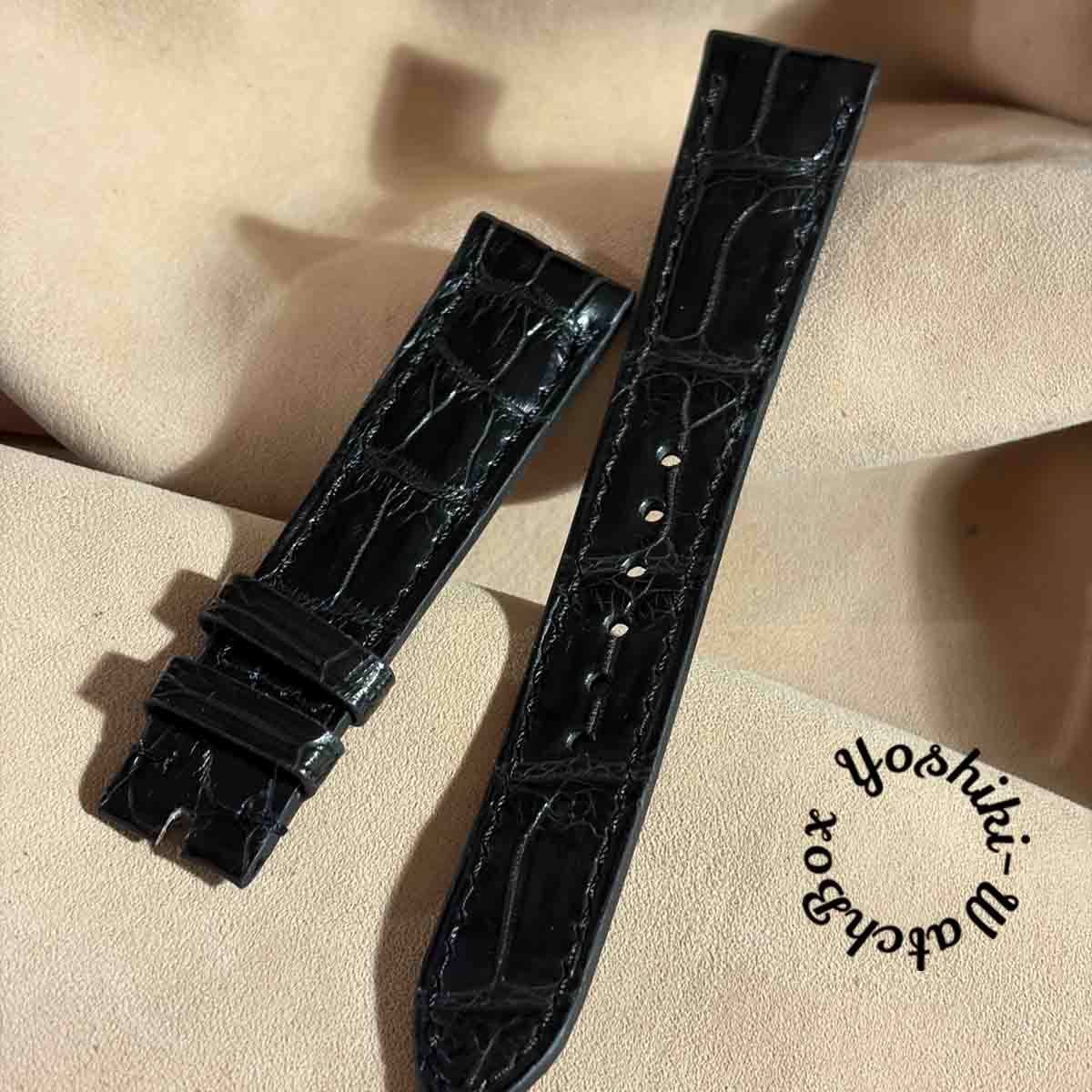 cro-1745 クロコダイル 腕時計ベルト ヌバック ブラック ラグ幅20mm cro-1745 クロコダイル 腕時計ベルト ヌバック ブラック ラグ幅20mm