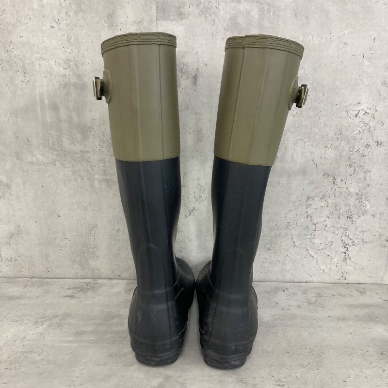 HUNTER 長靴（UK4） HUNTER 長靴 UK4 グリーン レインブーツ サイドバックル 希少色 HUNTER