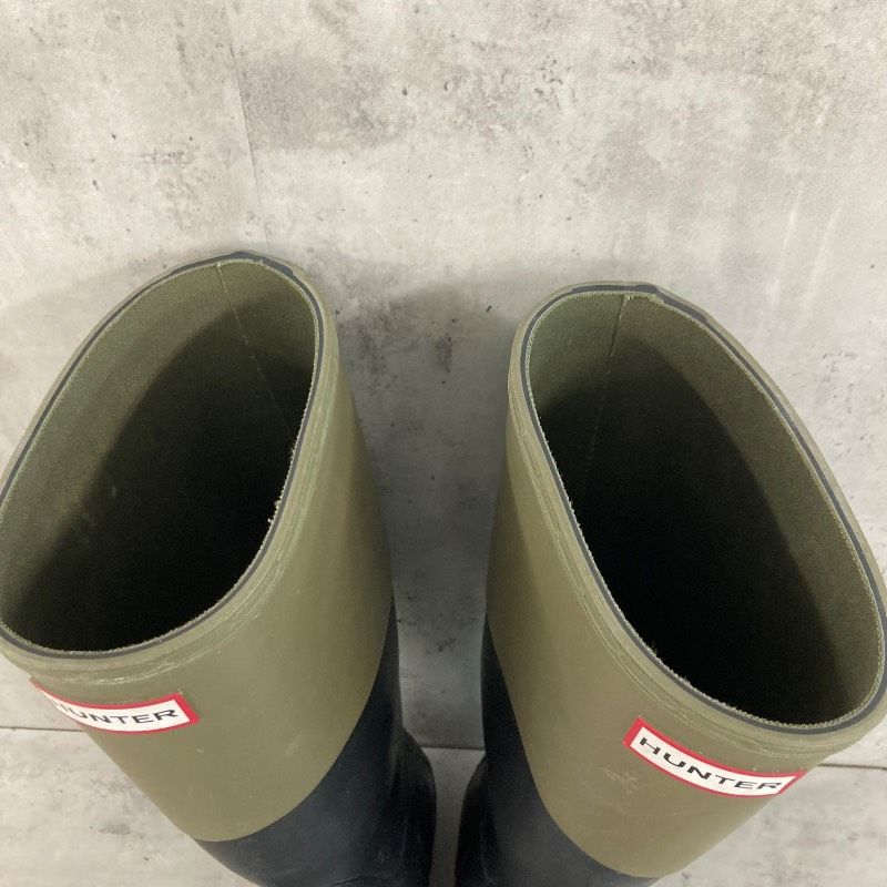 HUNTER ハンター レインブーツ バイカラー カーキ ブラック 長靴 UK4