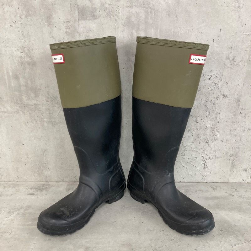 HUNTER ハンター レインブーツ バイカラー カーキ ブラック 長靴 UK4