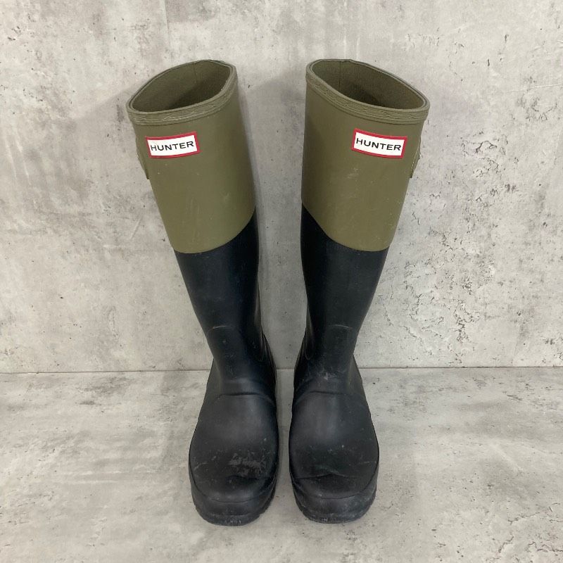 HUNTER 長靴（UK4） HUNTER ハンター レインブーツ バイカラー カーキ ブラック 長靴 UK4
