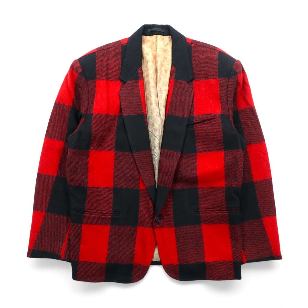 90s Japan Vintage Blazer バッファローチェック ツイード 1B