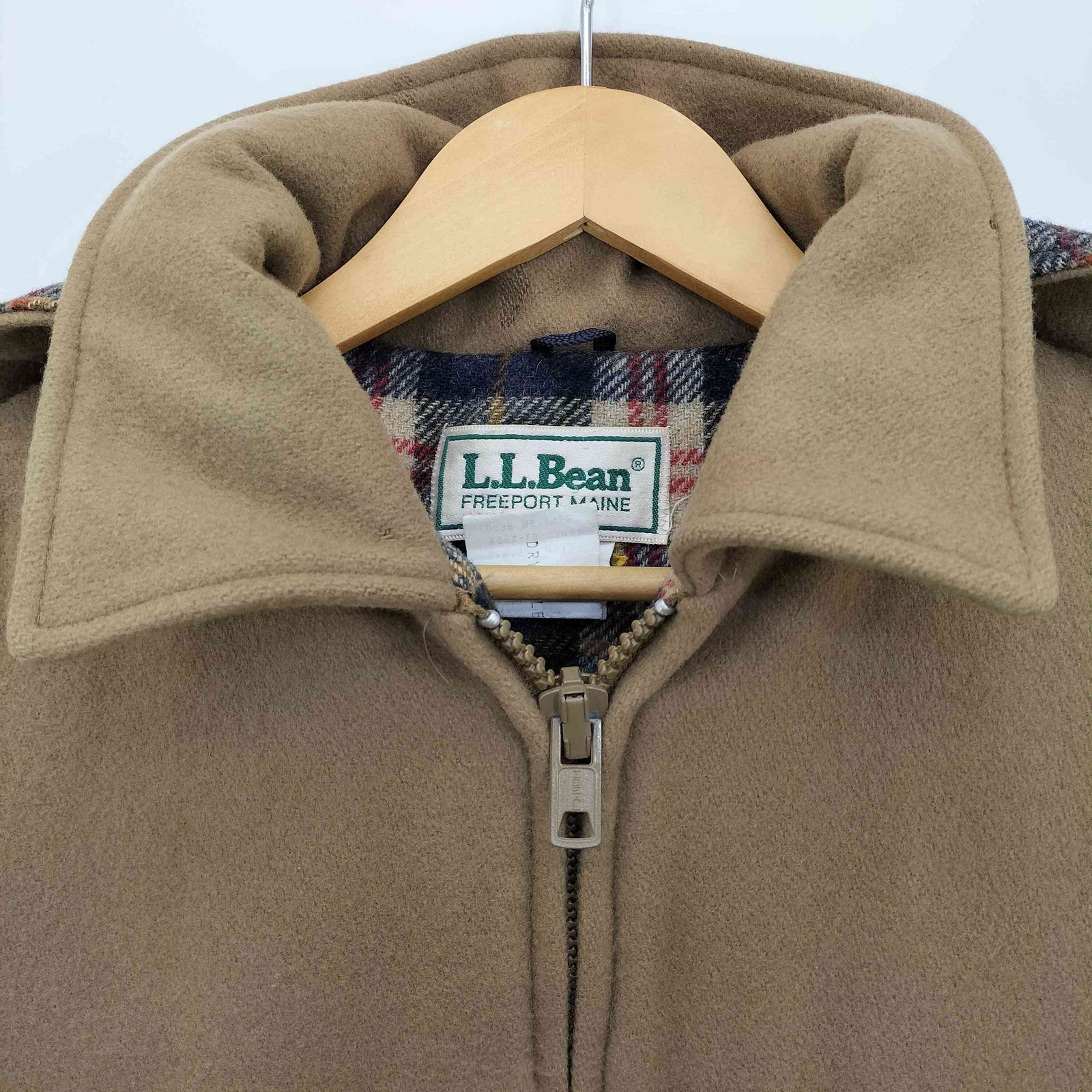 エルエルビーン L.L.Bean 80s USA製 IDEALジップ 裏地チェック フード