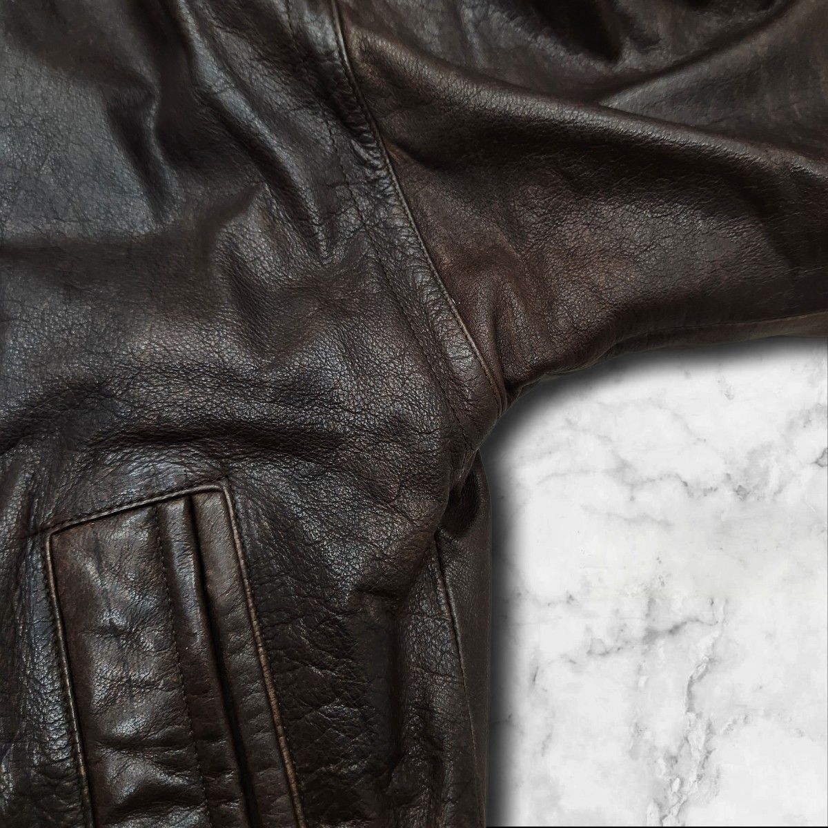 90s【Vintage】レザーフライトジャケット/A-2/短丈 羊革/Y2K/黒 vintage A2 flight leather jacket 90s Y2K type A-2 90s 【本革】 短