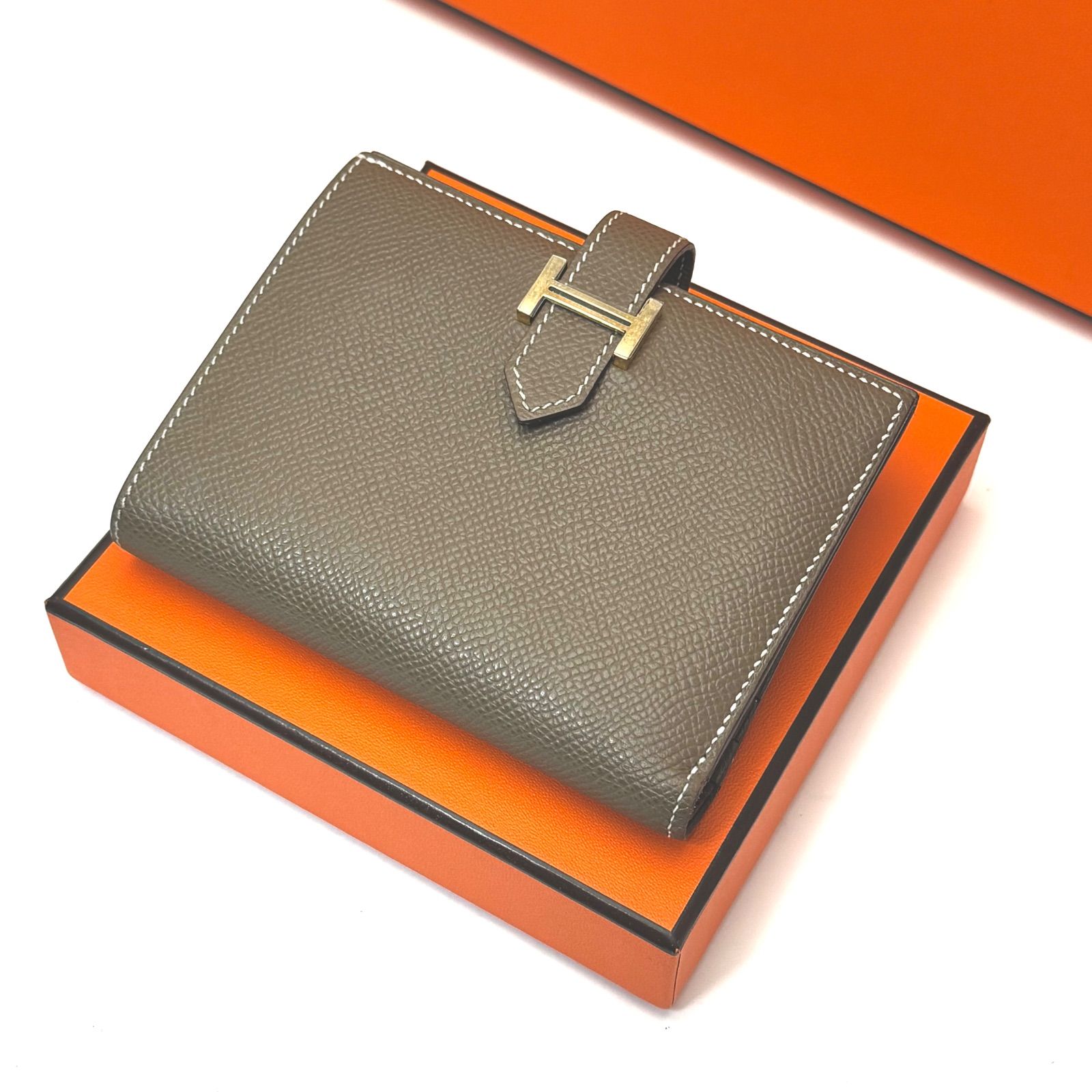 鑑定書付】値下げ不可！エルメス ベアンコンパクト エプソン