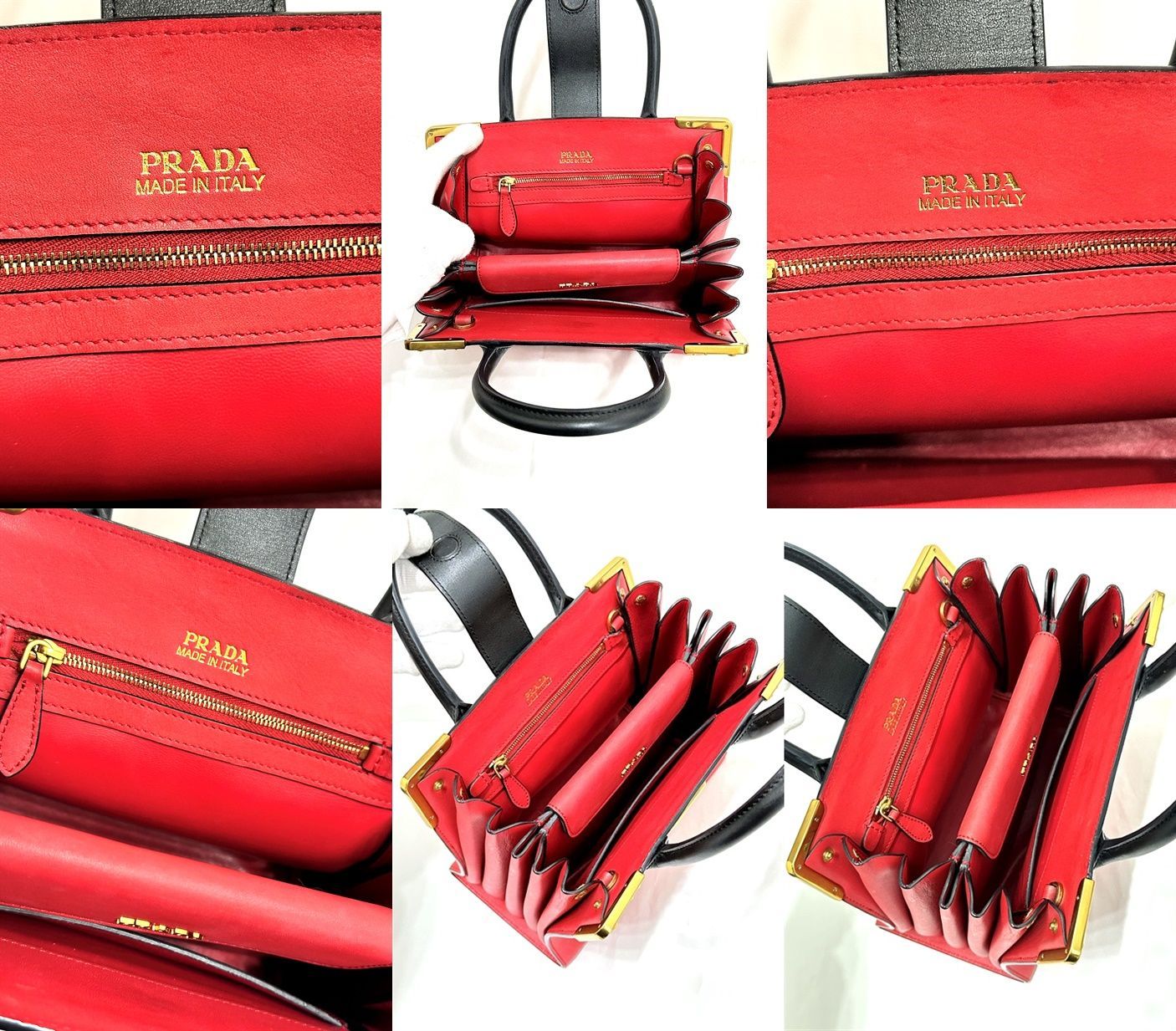 極美品 レア PRADA プラダ サフィアーノ カイエ 2way レザー