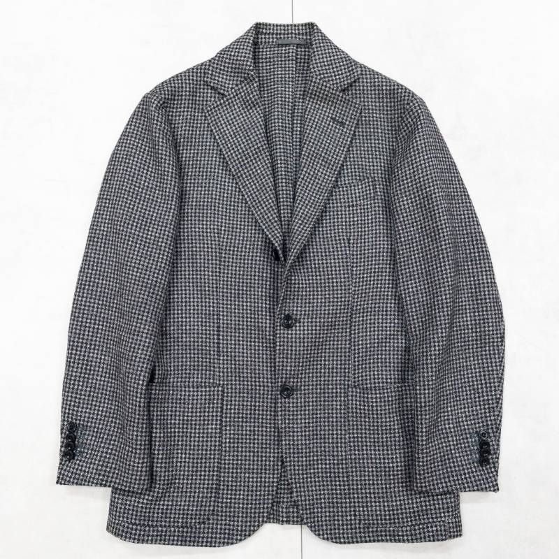 Sartorio サルトリオ テーラードジャケット チェック ウール グレー