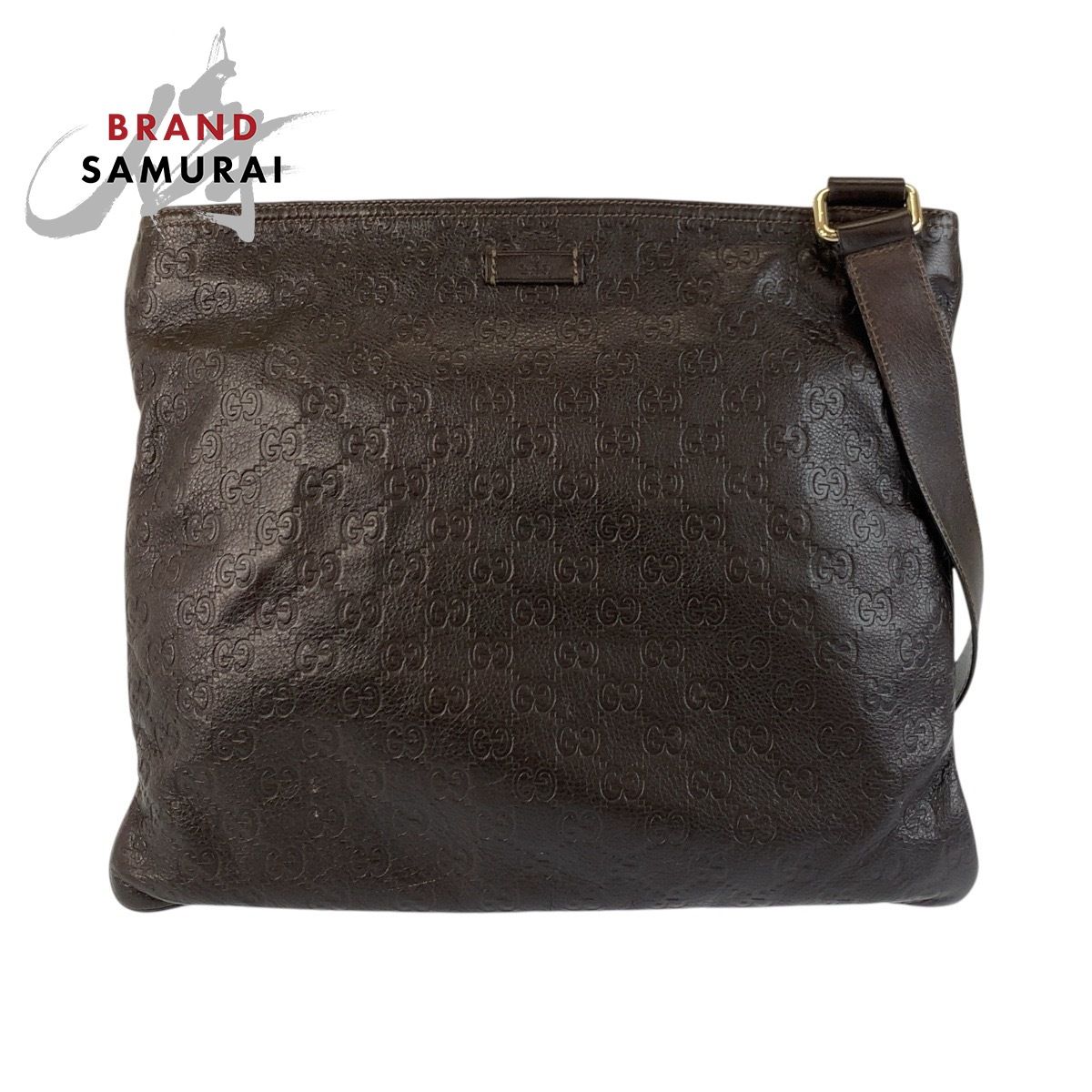美品 GUCCI グッチ グッチシマ ブラウン シルバー金具 レザー 201446