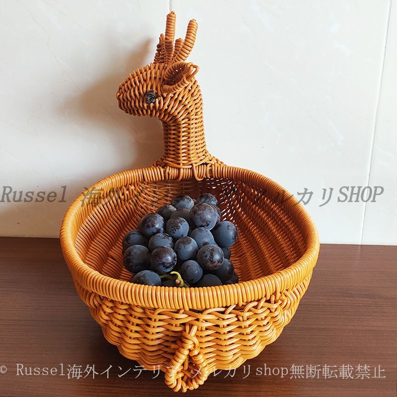 ミニ バスケット 動物 アニマル 犬 鹿 竹 手編み おしゃれ かわいい