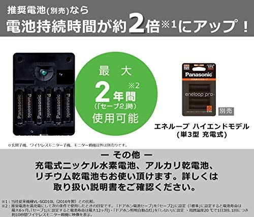  パナソニック ワイヤレステレビドアホン 配線工事不要 LEDライト搭載 VS-SGZ 20 Ls 防犯モニター ホームセキュリティ インターホン 防犯 セーフティ