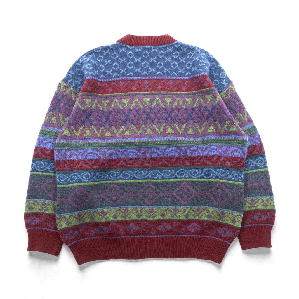 90s Italy Vintage Jacquard Knitwear GIORGIO ALLAN 総柄 フェア