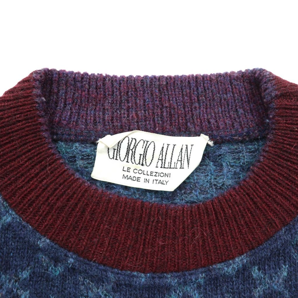 90s Italy Vintage Jacquard Knitwear GIORGIO ALLAN 総柄 フェア
